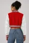 Cincinnati Bearcats Scarlet Wool & White Leather Crop Top Jacket