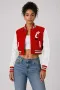 Cincinnati Bearcats Scarlet Wool & White Leather Crop Top Jacket