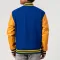Bright Royal Body & Bright Gold Leather Sleeves Letterman Jacket