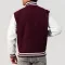 Maroon Wool Body & White Leather Sleeves Letterman Jacket With Zipper