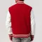Scarlet Wool Body & White Leather Sleeves Letterman Jacket With Zipper