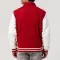 Scarlet Wool Body & White Leather Sleeves Letterman Jacket With Byron Collar