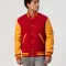 Scarlet Body & Bright Gold Leather Sleeves Letterman Jacket
