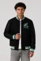 Michigan State Spartans Black Wool & Black Leather Varsity Jacket