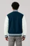 Utah State Aggies Blue Wool & White Leather Varsity Jacket
