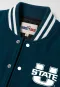 Utah State Aggies Blue Wool & White Leather Varsity Jacket