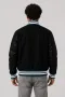 Utah State Aggies Black Wool & Black Leather Varsity Jacket