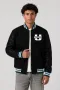 Utah State Aggies Black Wool & Black Leather Varsity Jacket