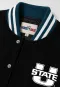Utah State Aggies Black Wool & Black Leather Varsity Jacket