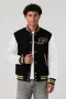Purdue Boilermakers Black Wool & White Leather Varsity Jacket