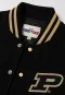 Purdue Boilermakers Black Wool & White Leather Varsity Jacket
