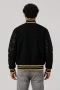 Purdue Boilermakers Black Wool & Black Leather Varsity Jacket