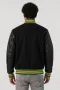 George Mason Patriots Black Wool & Black Leather Varsity Jacket