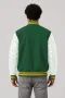 George Mason Patriots Green Wool & Bright White Leather Varsity Jacket