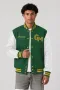 George Mason Patriots Green Wool & Bright White Leather Varsity Jacket
