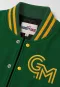 George Mason Patriots Green Wool & Bright White Leather Crop Top Jacket