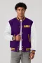 LSU Tigers Purple Wool & Bright White Leather Varsity Jacket