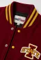 Iowa State Cyclones Cardinal Red Wool & White Leather Crop Top Jacket
