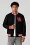 Houston Cougars Black Wool & Black Leather Varsity Jacket