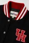 Houston Cougars Black Wool & Black Leather Varsity Jacket