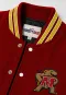 Maryland Terrapins Scarlet Wool & White Leather Crop Top Jacket