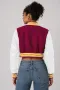 Arizona State Sun Devils Maroon Wool & Bright White Leather Crop Top Varsity Jacket