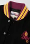 Arizona State Sun Devils Black Wool & Black Leather Crop Top Varsity Jacket