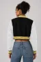 Missouri Tigers Black Wool & Bright White Leather Crop Top Varsity Jacket
