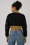 Missouri Tigers Black Wool & Black Leather Crop Top Varsity Jacket