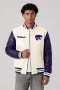 Kansas State Wildcats Off-White Wool & Purple Leather Varsity Jacket