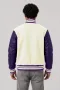 Kansas State Wildcats Off-White Wool & Purple Leather Varsity Jacket