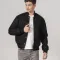 All-Wool Customizable Letterman Jacket in Sleek All-Black