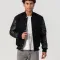 Black Wool Body & Black Faux Leather Sleeves Letterman Jacket