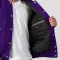 Purple Body & Grey Faux Leather Sleeves Letterman Jacket